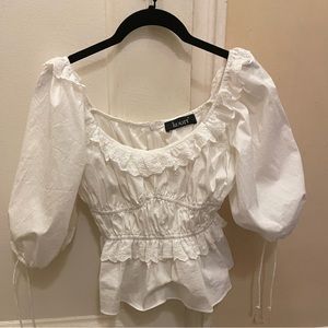 white peplum blouse